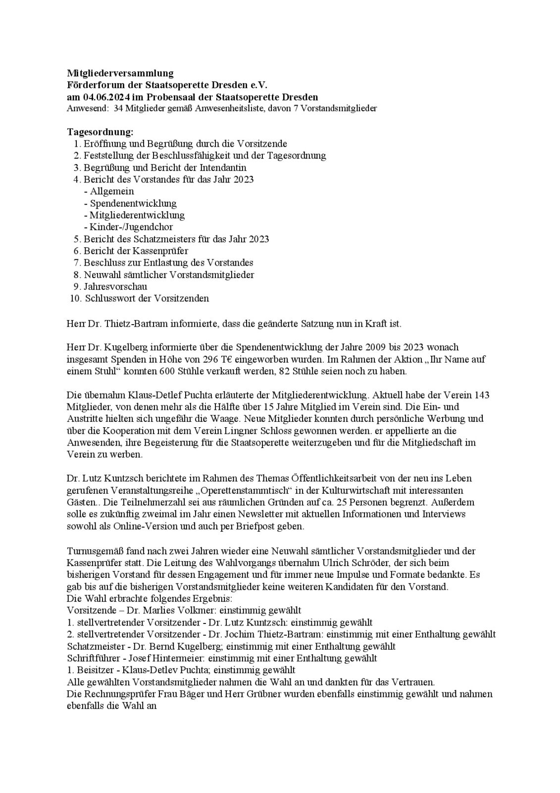 Mitgliederversammlung 04.06.2024